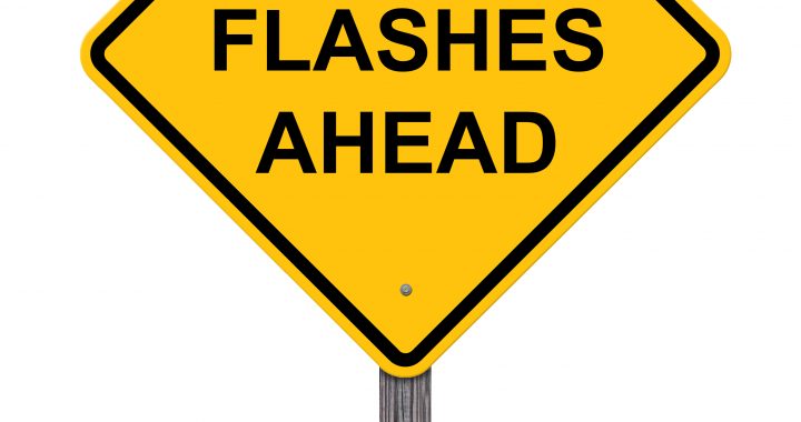 Caution Sign Isolated On White - Hot Flashes Ahead